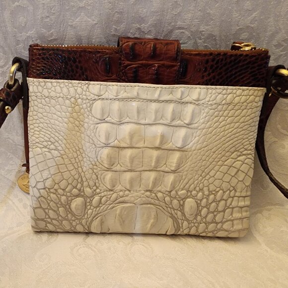 Brahmin Cream and Brown Crossbody Bag - Picture 2 of 5